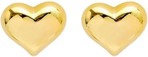 ONLYJUMP 14K Gold Plated Chunky Heart Statement Earrings for Women Trendy Puffy Heart Teardrop Dangle Stud Earrings Minimalist Geometric Heart Earrings
