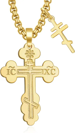 Orthodox Cross Necklace 925 Sterling Silver Eastern Orthodox Cross Necklace Cross Jewelry for Men