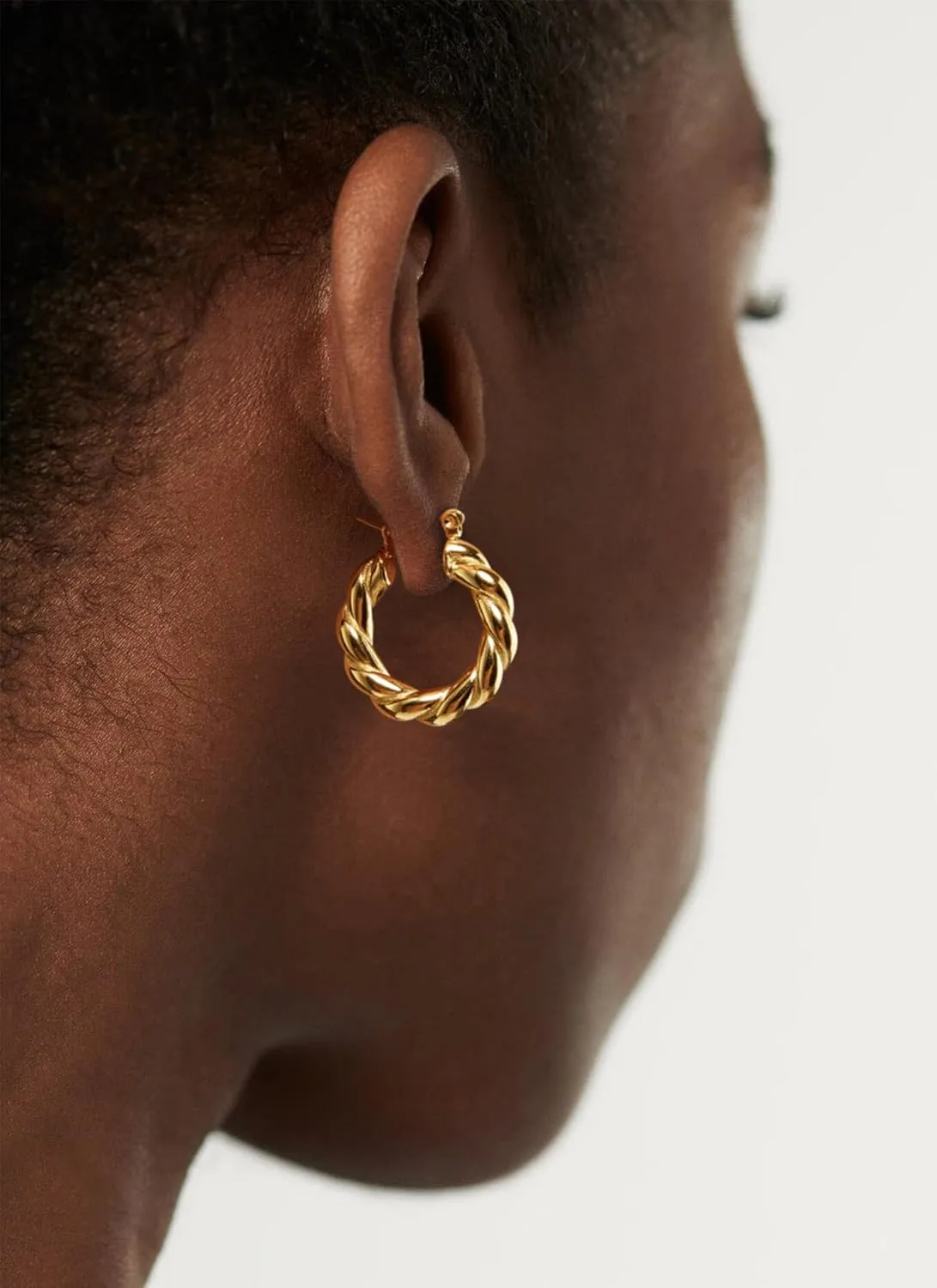 PANSTAR 18K Gold Plated Oval Pearl Small Hoops Drop Earrings for women, Baroque Freshwater Pearls Dangle Huggies Earrings, Gold Vermeil Earrings