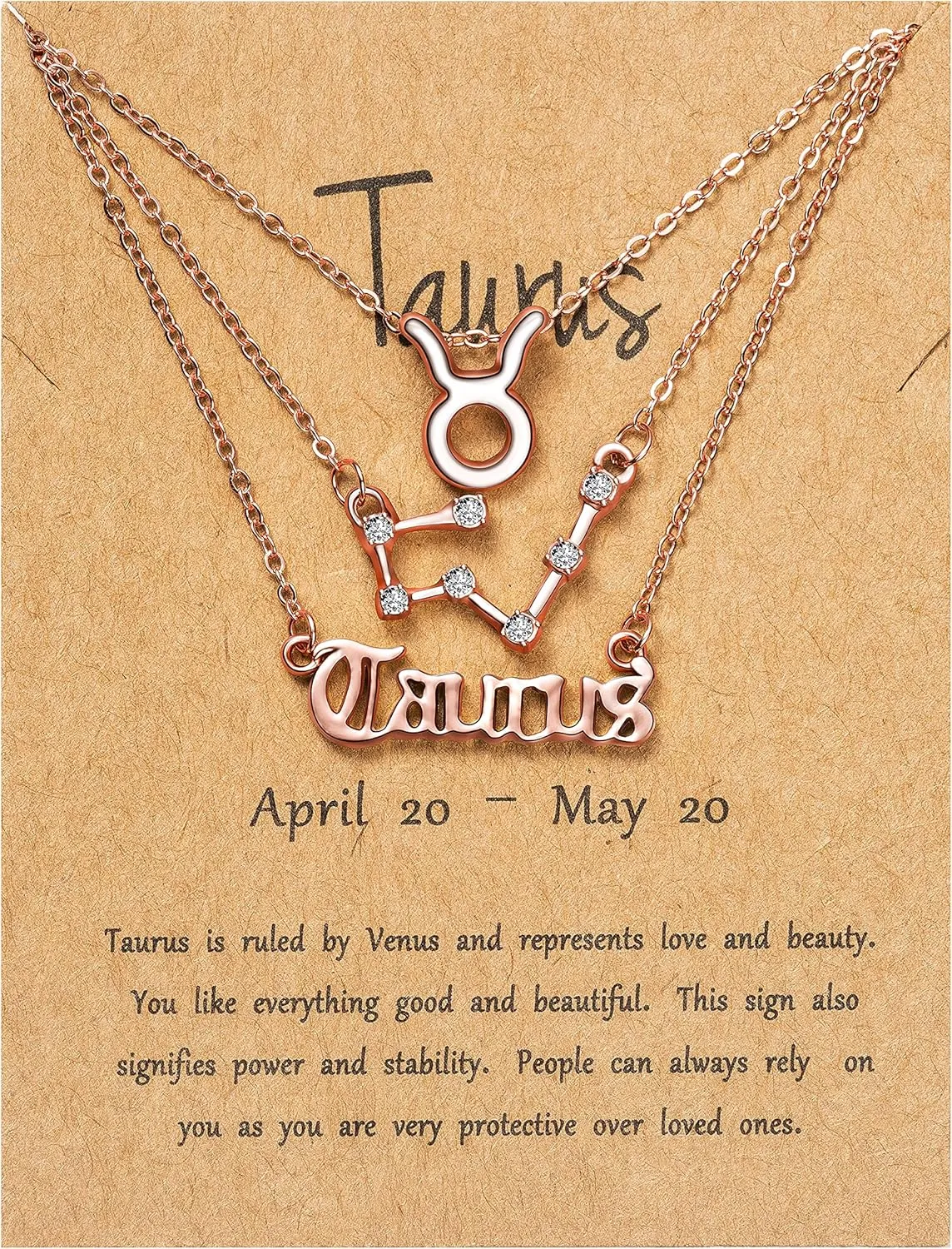 PANTIDE 3Pcs Constellation Zodiac Layer Necklaces for Women Girls, Retro 14K Gold Plated 12 Constellation Pendant Necklace Exquisite Letter Horoscope Old English Zodiac Sign Jewelry Birthday Gift