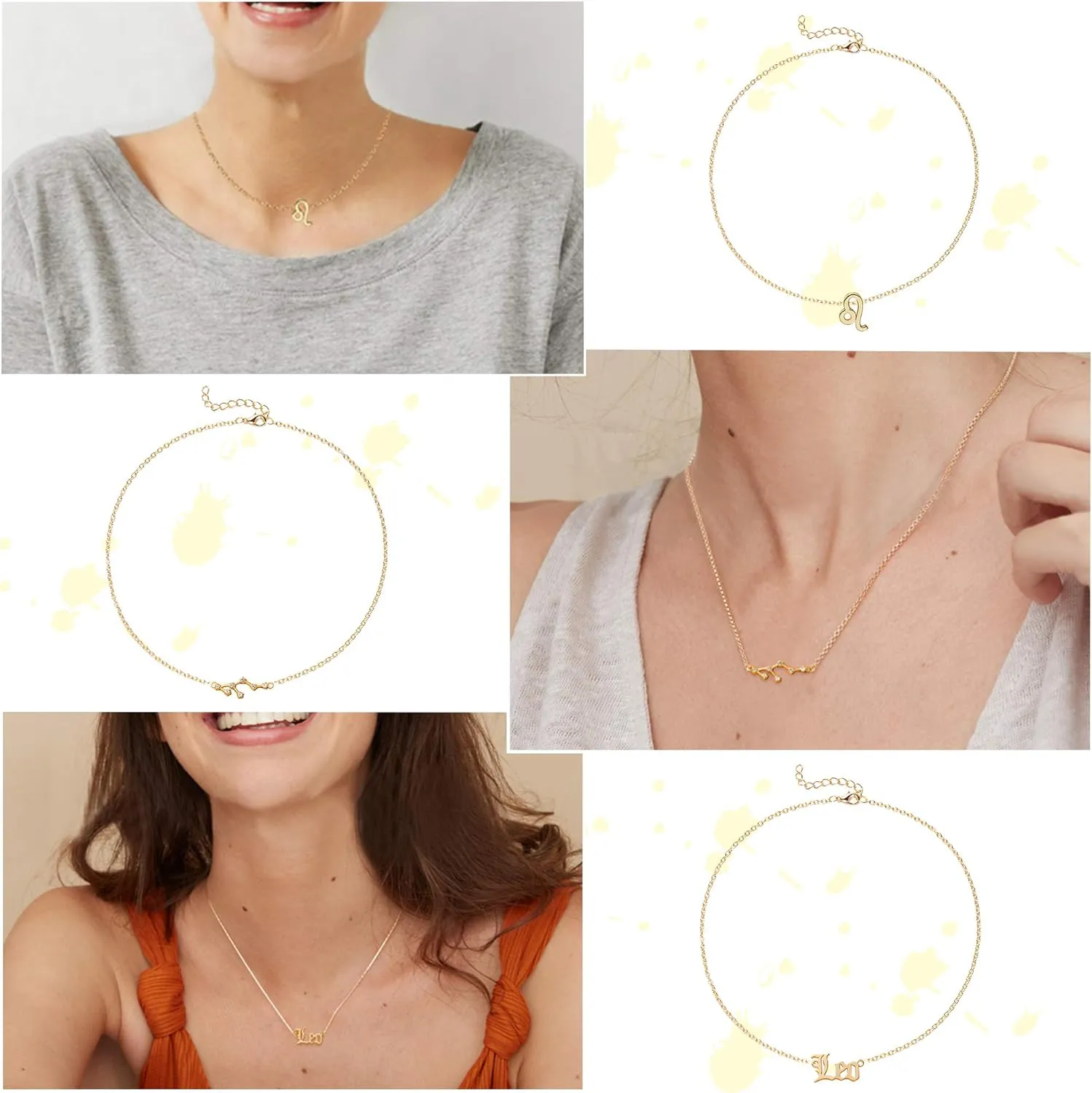 PANTIDE 3Pcs Constellation Zodiac Layer Necklaces for Women Girls, Retro 14K Gold Plated 12 Constellation Pendant Necklace Exquisite Letter Horoscope Old English Zodiac Sign Jewelry Birthday Gift