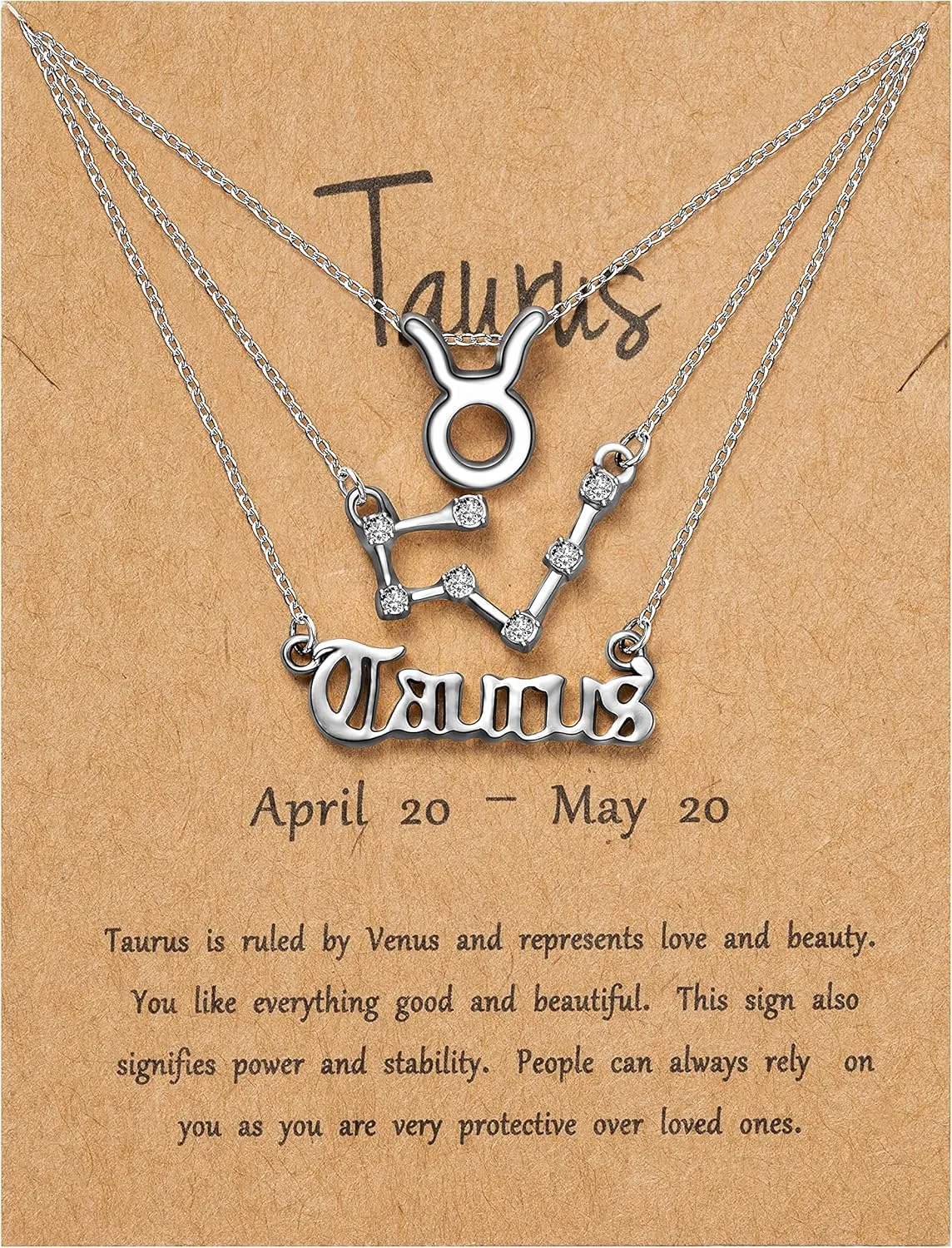 PANTIDE 3Pcs Constellation Zodiac Layer Necklaces for Women Girls, Retro 14K Gold Plated 12 Constellation Pendant Necklace Exquisite Letter Horoscope Old English Zodiac Sign Jewelry Birthday Gift