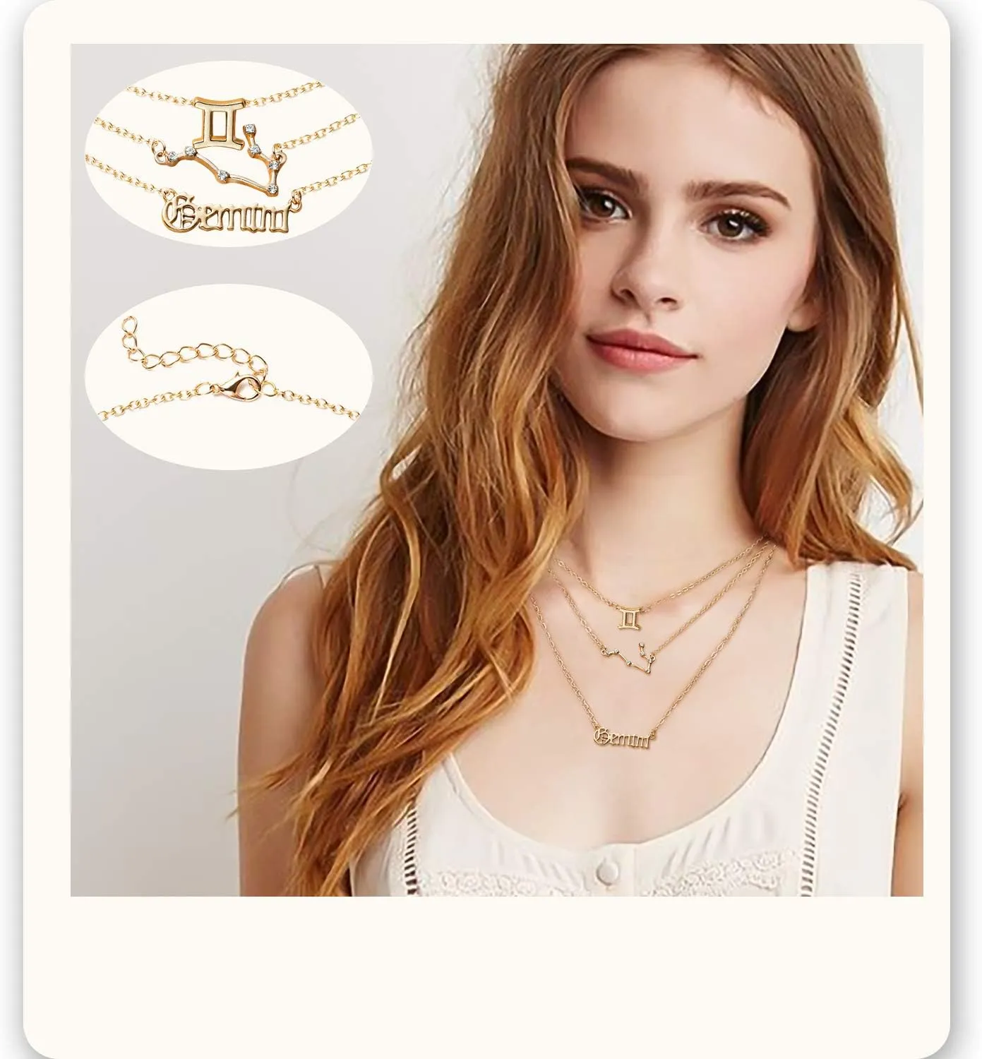 PANTIDE 3Pcs Constellation Zodiac Layer Necklaces for Women Girls, Retro 14K Gold Plated 12 Constellation Pendant Necklace Exquisite Letter Horoscope Old English Zodiac Sign Jewelry Birthday Gift