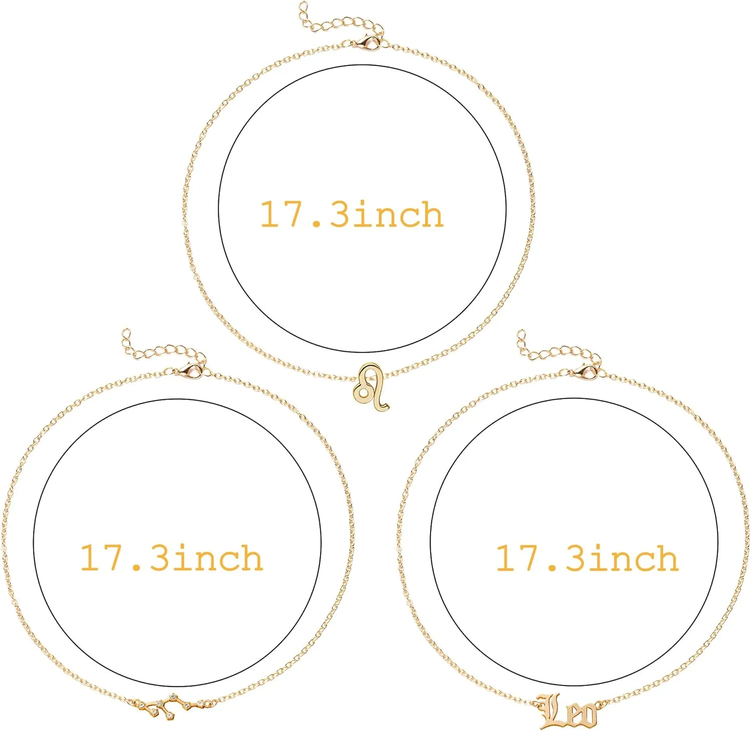 PANTIDE 3Pcs Constellation Zodiac Layer Necklaces for Women Girls, Retro 14K Gold Plated 12 Constellation Pendant Necklace Exquisite Letter Horoscope Old English Zodiac Sign Jewelry Birthday Gift