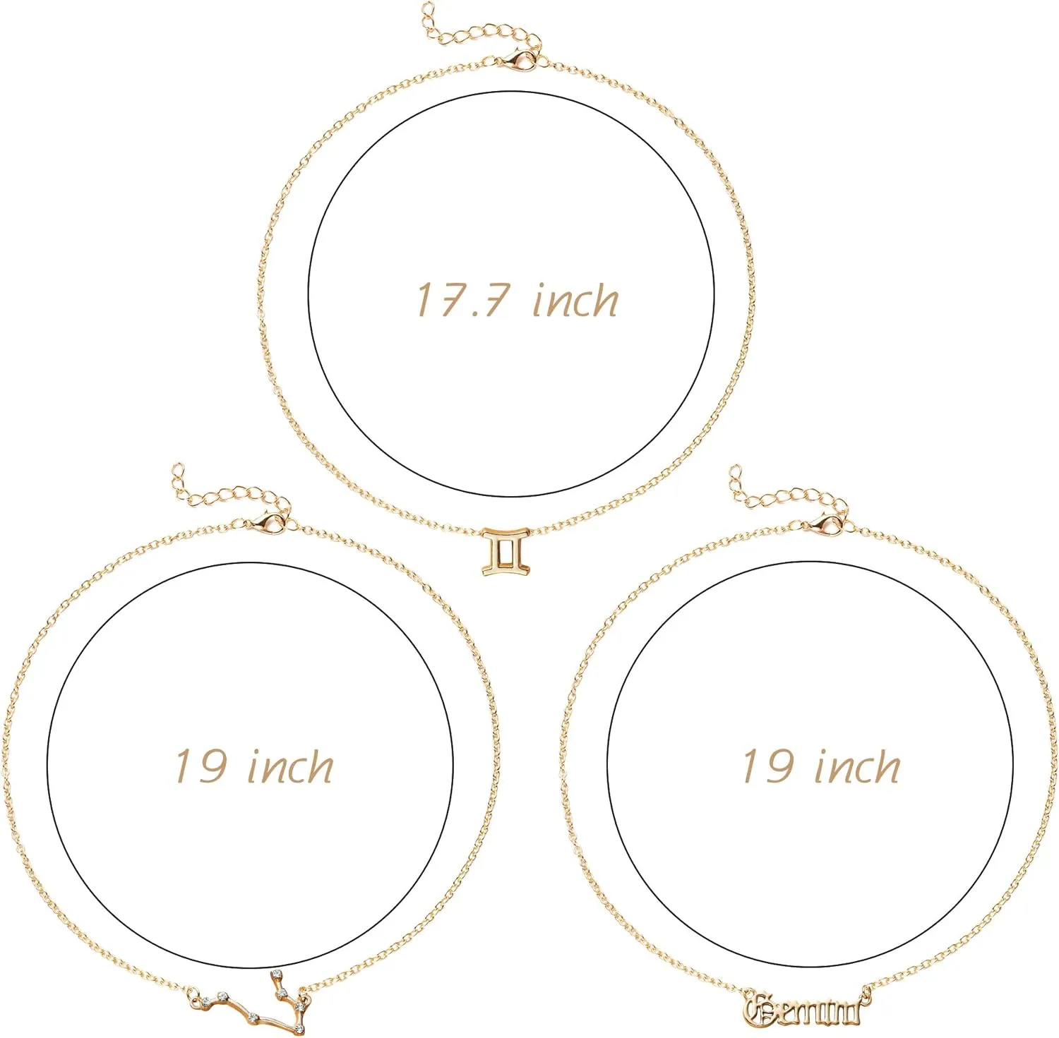 PANTIDE 3Pcs Constellation Zodiac Layer Necklaces for Women Girls, Retro 14K Gold Plated 12 Constellation Pendant Necklace Exquisite Letter Horoscope Old English Zodiac Sign Jewelry Birthday Gift
