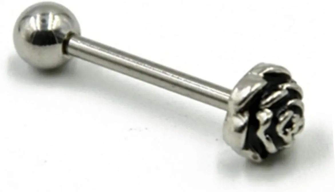 PartyKindom Tongue Rings for Women Men 2pcs Jewelry Tongue Studs Barbell Safe Frenulum Piercing