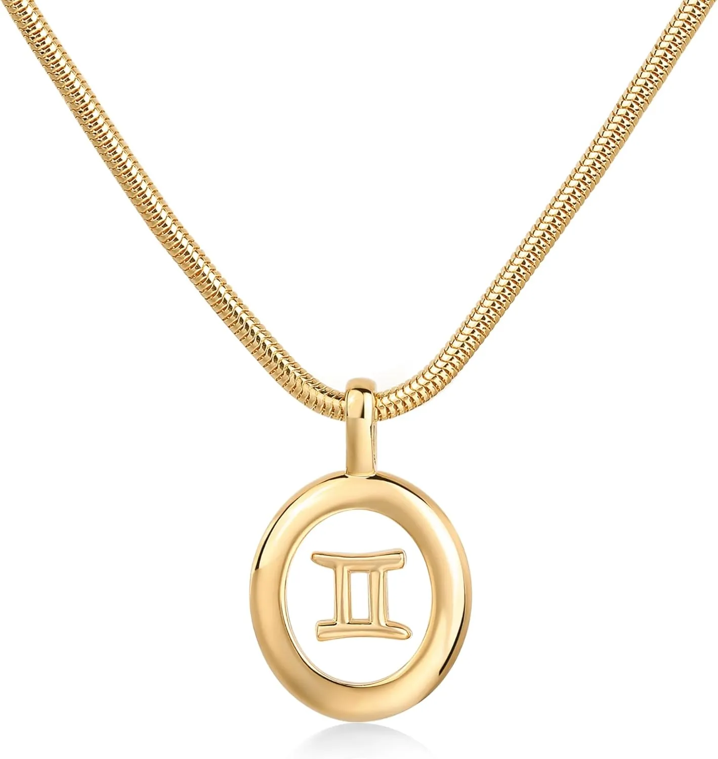 PAVOI 14K Gold Plated Unique Floating Astrology Pendant Necklace for Women - Horoscope Charm Necklace - Dainty Zodiac Gifts