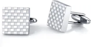 Peora Mens Cuff Links Polished Stainless Steel Luxury Checkerboard Shirt Cufflinks for Fathers Day with Gift Box, Men's Cufflinks Business Wedding Shirts, w/Jewelry Box, For Gifts & Everyday Wear