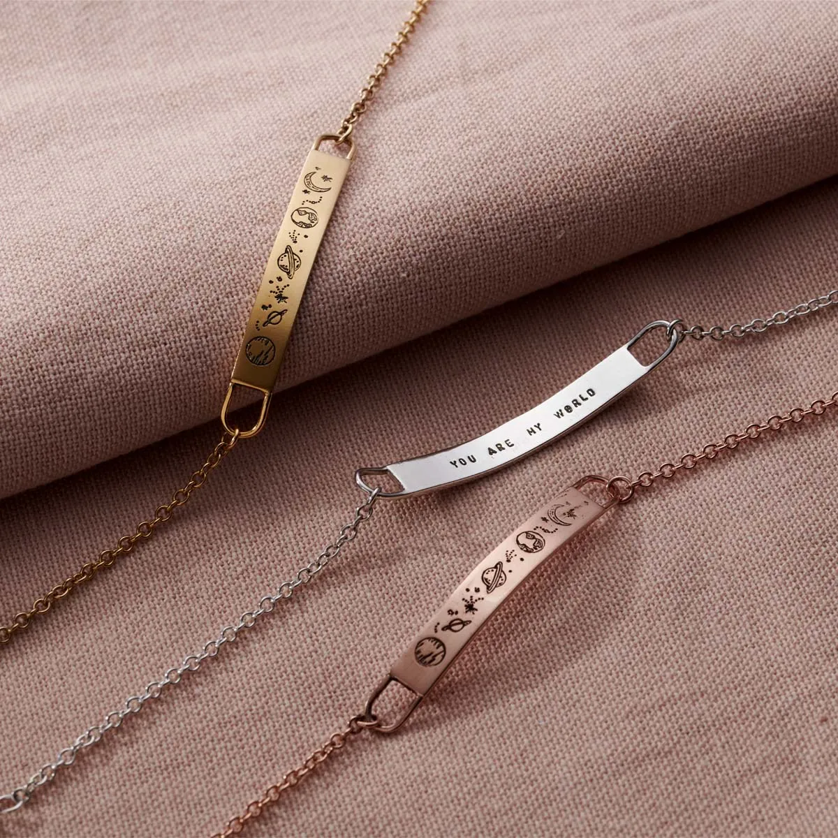 Personalised Love The Earth Bar Bracelet