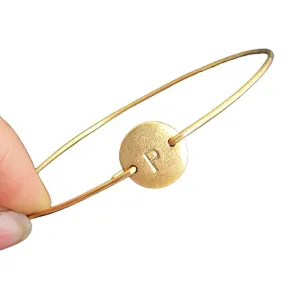 Personalized Bangle Bracelet 1 to 3 Initials Christmas Gift for Mom Sister Friend Monogram Jewelry
