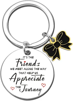 Personalized Friend Gifts for Women Teen Girls Unique Friendship Keychain for Best Friend Bestie Soul Sister Thoughtful Birthday Gifts Bow Accesories