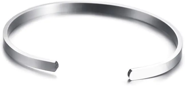 Personalized Inspirational Bracelets,Stainless Steel Customized Name Message Quote Stack Cuff Bangle Bracelets