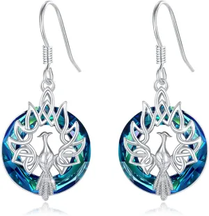 Phoenix Earrings for Women, Dangle Phoenix Earrings Sterling Silver Crystal Phoenix Stud Animal Arrings Jewelry Gifts for Women Birthday Packaged with Jewelry Box