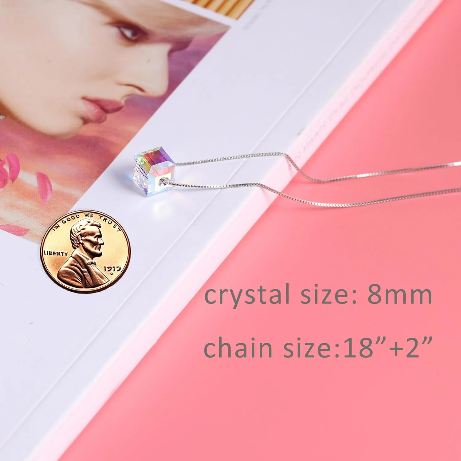 PLATO H S925 Sterling Silver Necklace Crystals Cube Pendant for Women Unique Jewelry with Exquisited Gift Box Valentines Mothers Day for Her