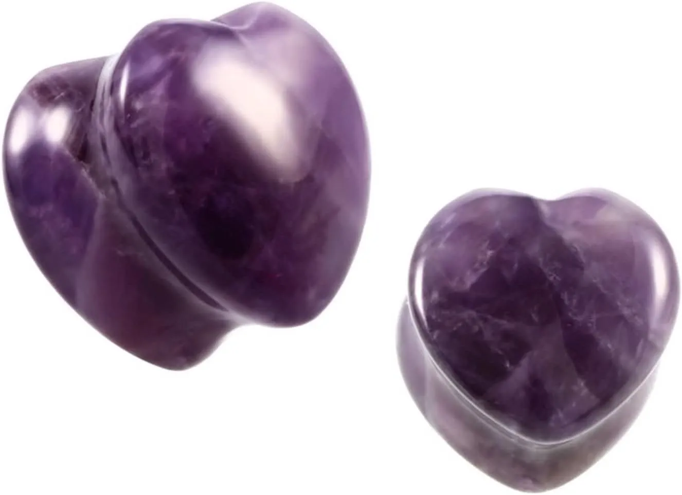 Plugs and Tunnels for Ears, Stone Ear Tunnels and Plugs Body Piercing Jewelry Ear Gauges Purple Heart Unique Gifts for Women