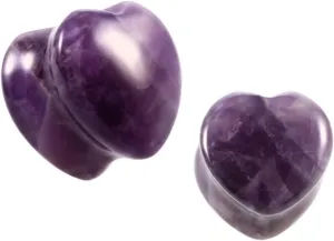 Plugs and Tunnels for Ears, Stone Ear Tunnels and Plugs Body Piercing Jewelry Ear Gauges Purple Heart Unique Gifts for Women