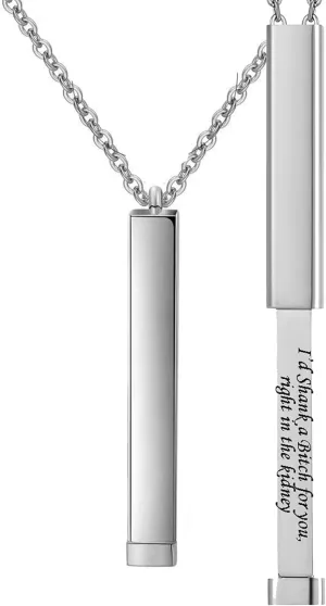 Plumiss Hidden Secret Message Slider Necklace Funny Inspirational Jewelry Gifts for Daughter/Sister/Mom/Friend, Unique Friendship Jewelry, Perfect Birthday Gifts