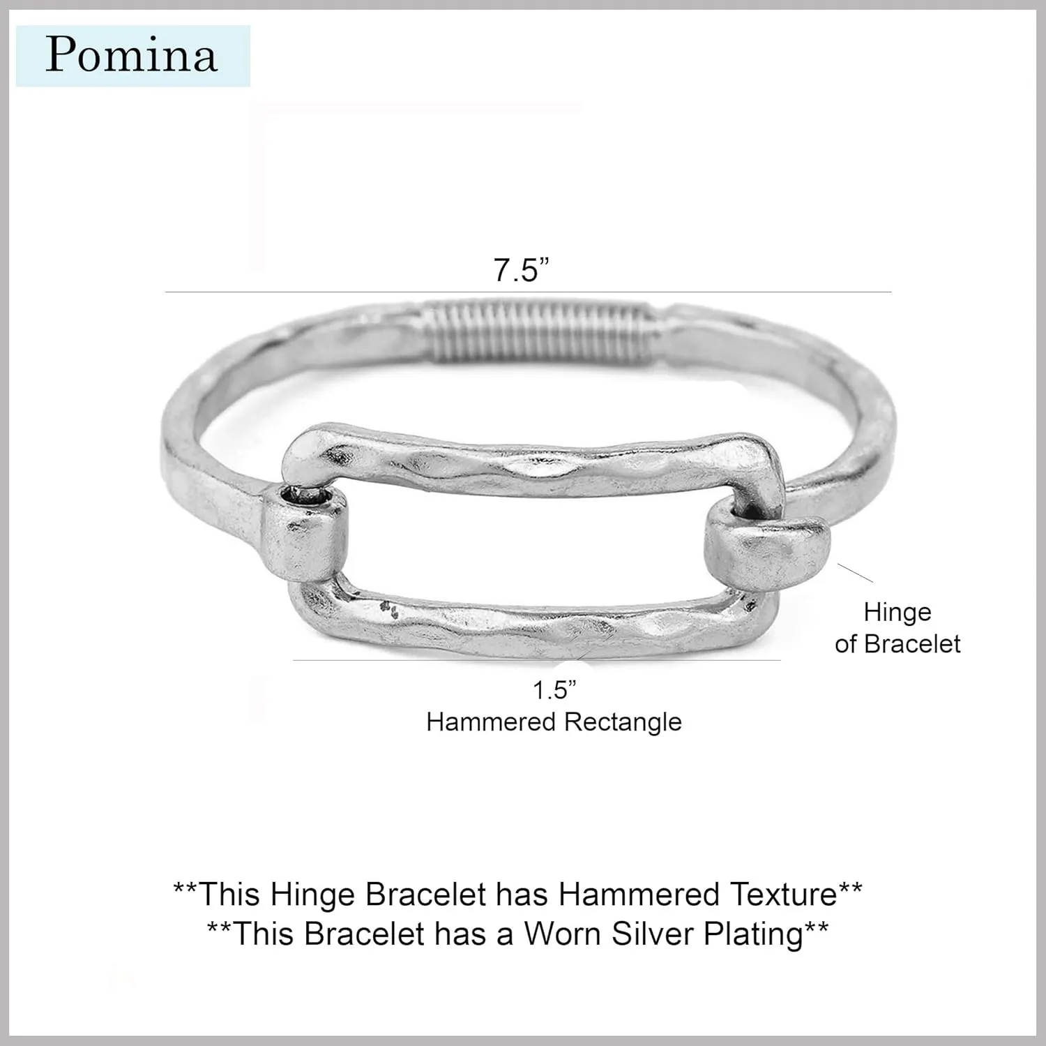 POMINA Chunky Gold Fashion Bangle Cuff Bracelet Geometric Shape Tension Bangle Hammered Unique Style Gold Silver Bracelet for Women