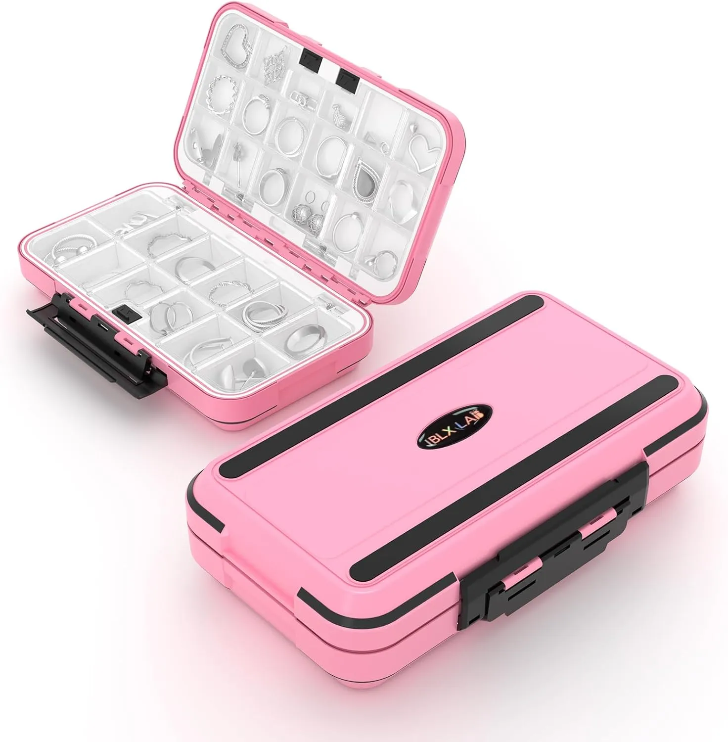 Portable Small travel Jewelry Box Organizer case pink with earrings necklaces storage,trendy Gifts for kids girls teenage women and Mom in birthdays and festivels,waterproof&jewelry protection