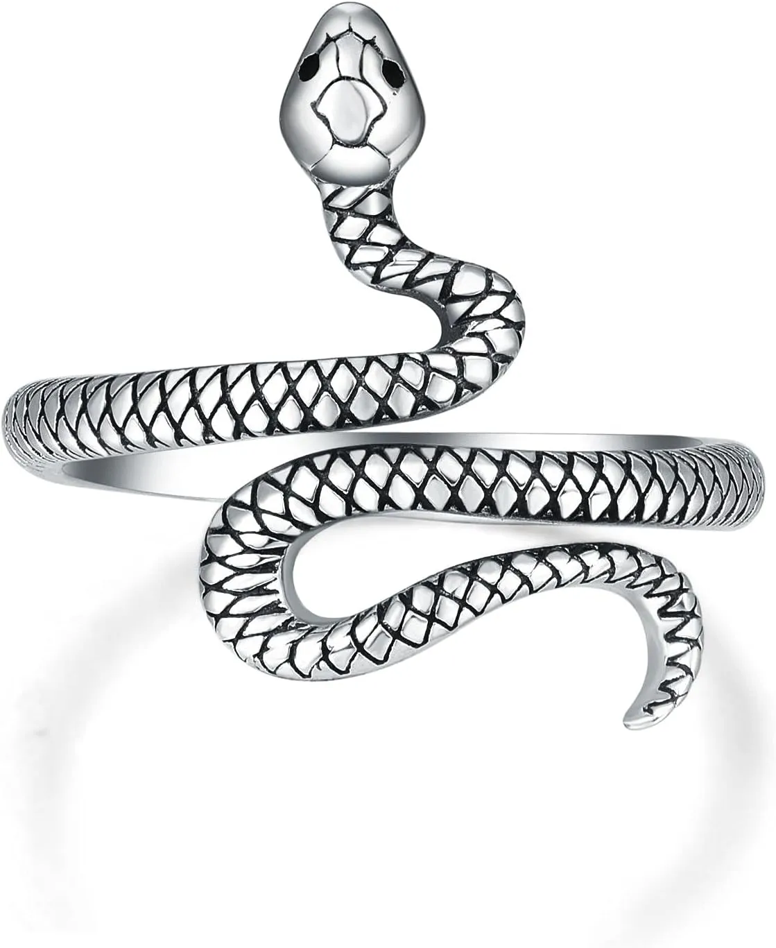PRAYMOS Thumb Ring For Women Men 925 Sterling Silver Open Adjustable Rings Snake/Shark/Fox/Skull Punk Rock Gothic Jewelry Gift