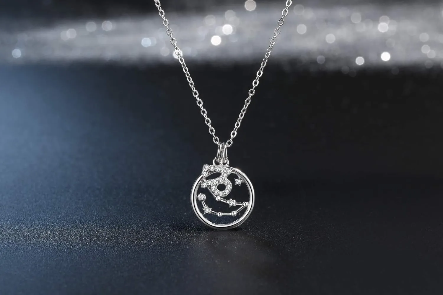 Presentski Zodiac Necklace Sterling Silver 12 Constellation Horoscope Pendant Astrology Star CZ Dainty Necklaces Birthday Jewelry for Women Daughter