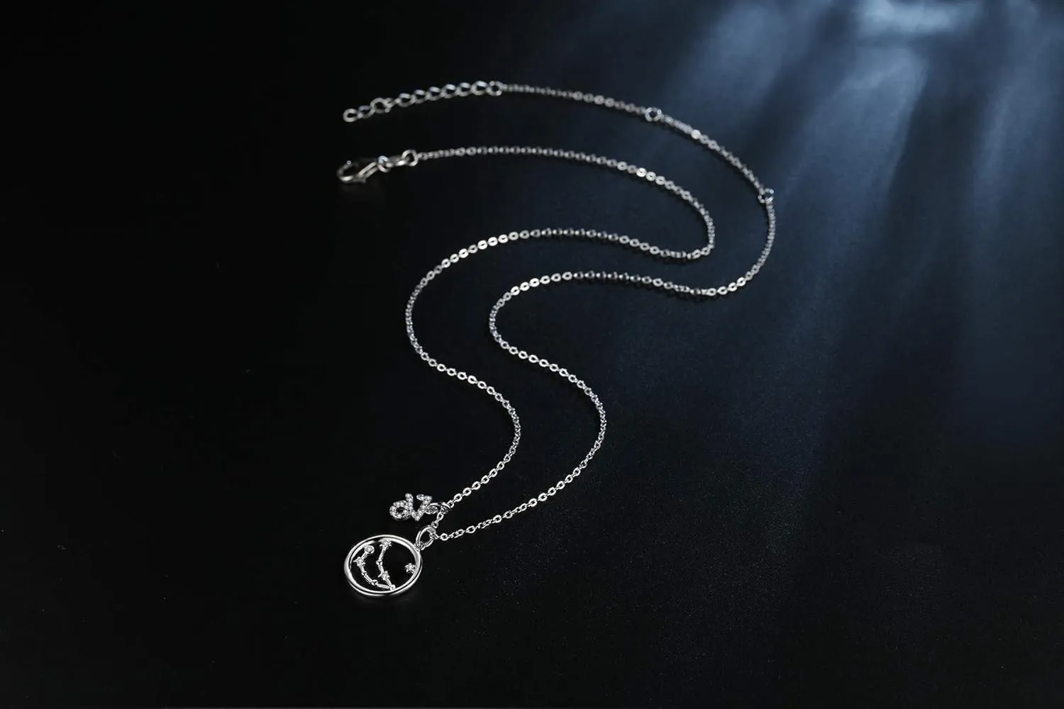 Presentski Zodiac Necklace Sterling Silver 12 Constellation Horoscope Pendant Astrology Star CZ Dainty Necklaces Birthday Jewelry for Women Daughter