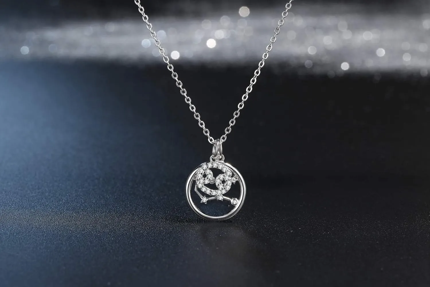 Presentski Zodiac Necklace Sterling Silver 12 Constellation Horoscope Pendant Astrology Star CZ Dainty Necklaces Birthday Jewelry for Women Daughter