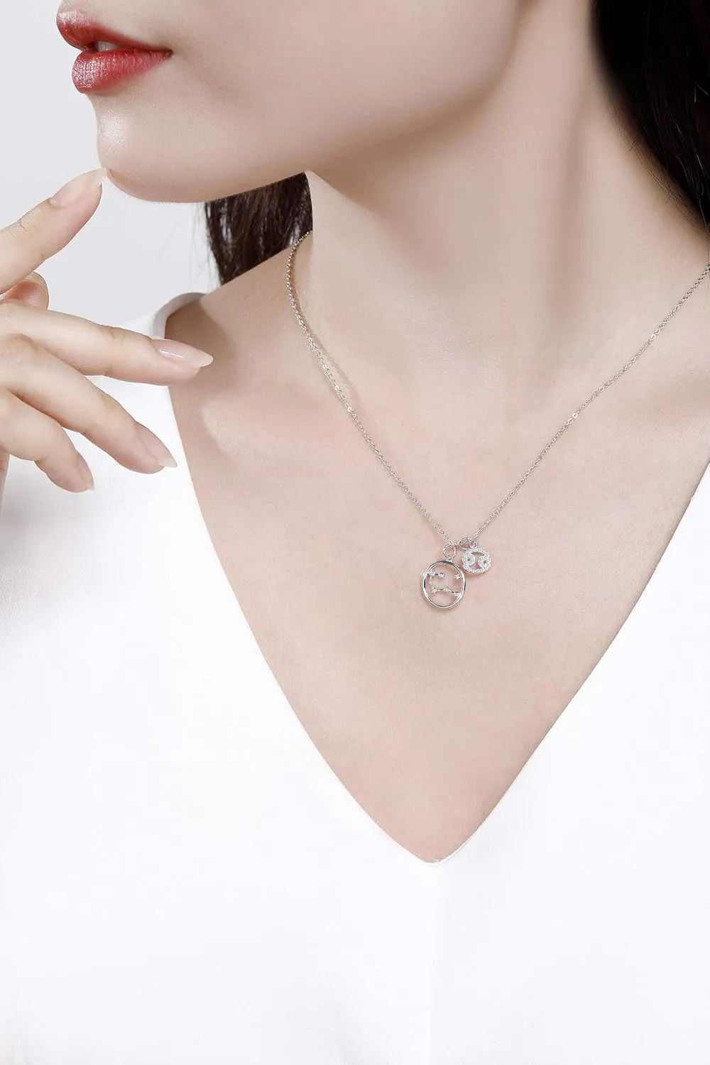 Presentski Zodiac Necklace Sterling Silver 12 Constellation Horoscope Pendant Astrology Star CZ Dainty Necklaces Birthday Jewelry for Women Daughter