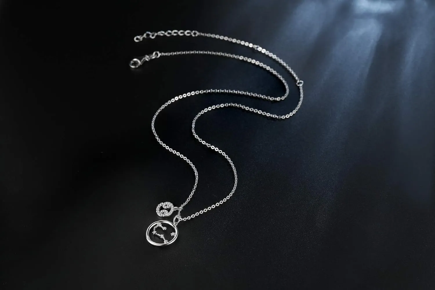 Presentski Zodiac Necklace Sterling Silver 12 Constellation Horoscope Pendant Astrology Star CZ Dainty Necklaces Birthday Jewelry for Women Daughter