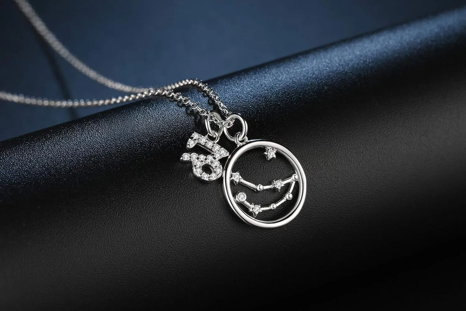 Presentski Zodiac Necklace Sterling Silver 12 Constellation Horoscope Pendant Astrology Star CZ Dainty Necklaces Birthday Jewelry for Women Daughter