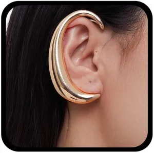 Punk Moon Ear Climber Earrings Gold C Shape Crawler Climber Earrings Vintage Moon Cuff Wrap Crawler Earrings Gothic Moon Single Ear Clip Wrap Earrings Jewelry for Women(Right)