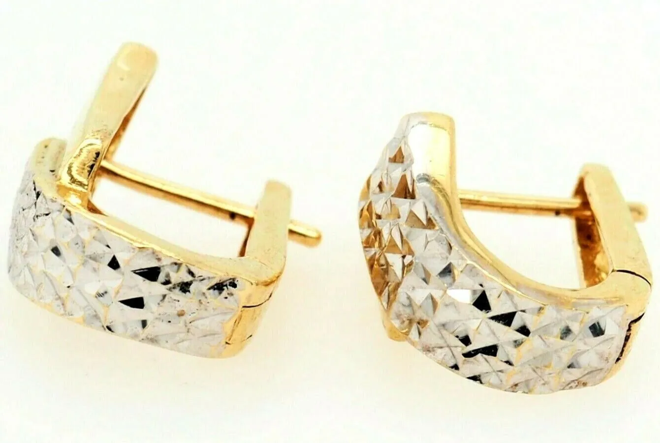 "Radiant Romance: 10ct Yellow & White Gold Earrings - Valentine's Day Special!"
