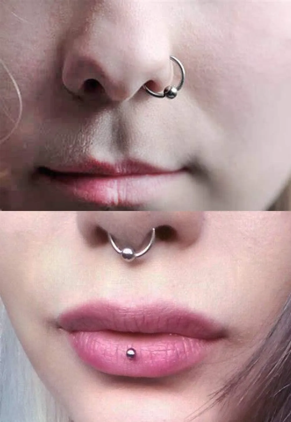 QWALIT Fake Nose Rings & Septum Piercings - Clip On, Non-Piercing, Faux Nose Rings & Hoops for Women & Men