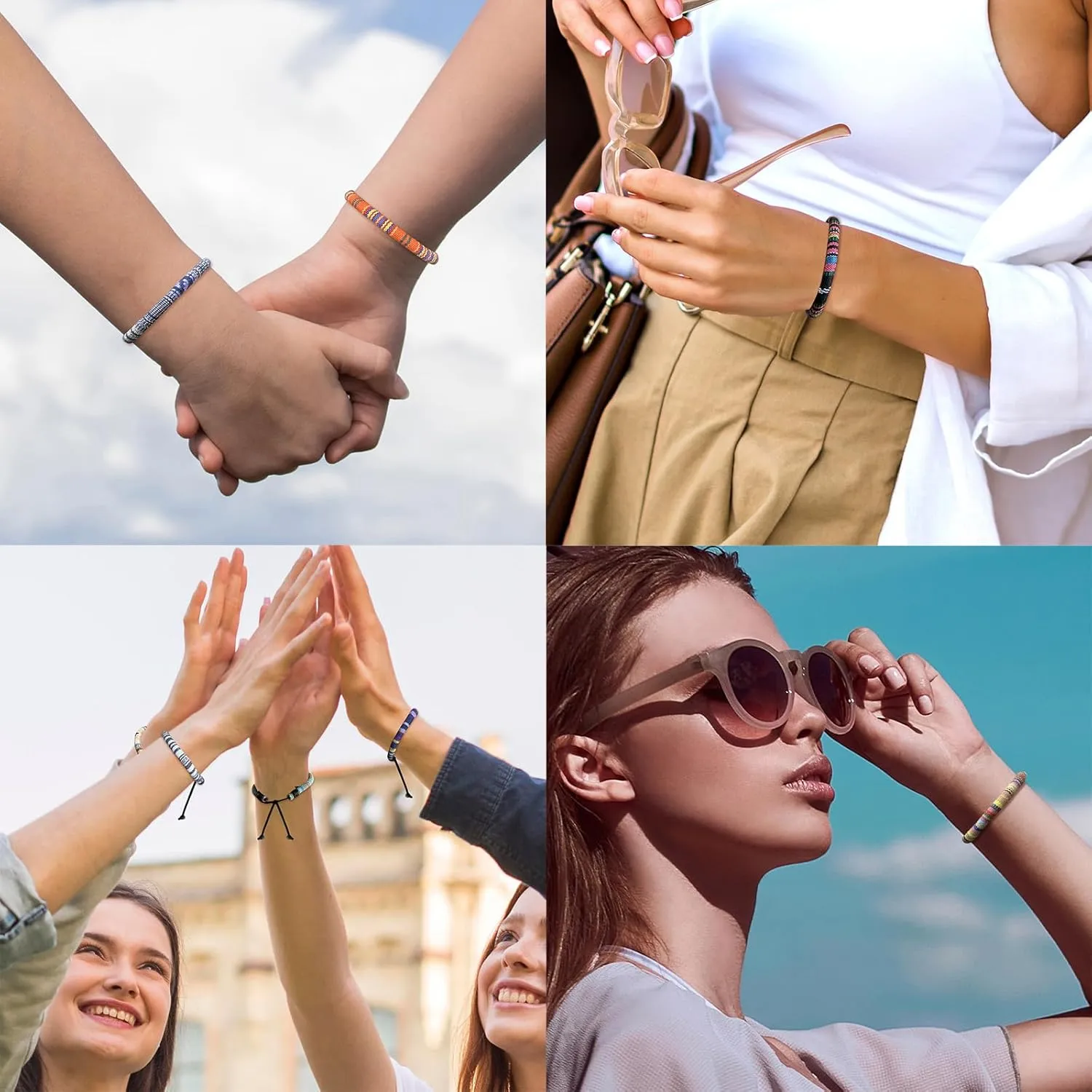 Raicegs 12PCS Friendship String Bracelets for Teen Women Man Boho Surfer Beach Bracelets Anklets Set Handmade Bracelets Bulk Jewelry for Women Man