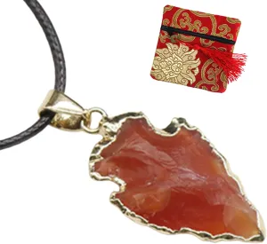 Real Carnelian Crystal Necklace Valentine's Day Gifts for Women Raw Gemstone Chakra Healing Stones Genuine Red Crystal Pendant Energy Spiritual Jewelry, USA