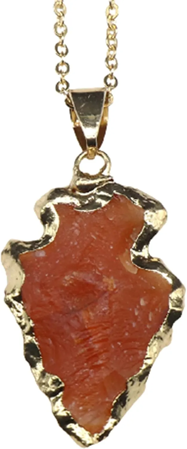Real Carnelian Crystal Necklace Valentine's Day Gifts for Women Raw Gemstone Chakra Healing Stones Genuine Red Crystal Pendant Energy Spiritual Jewelry, USA