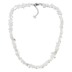 Real Clear Quartz Crystal Necklace, Healing Crystal Gemstone Chips Necklaces with Adjustable Chain, Handmade Spiritual Energy Stones Necklace Birthday Gifts Unique Jewelry for Women and Girls
