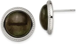 Real Stainless Steel Labradorite Post Studs Earrings