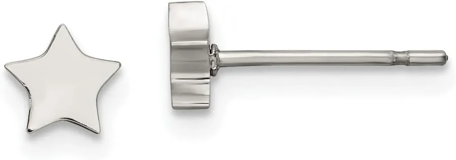 Real Stainless Steel Star Post Studs Earrings - 4mm x 4mm