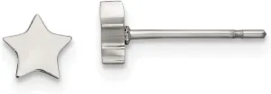 Real Stainless Steel Star Post Studs Earrings - 4mm x 4mm