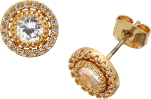 RED By Kiss Premium 18K Gold Plated CZ Stud Earrings, Hypoallergenic Titanium Comfort Post, Luxury Cubic Zirconia Diamond Earring, Lead & Nickel Free, Made in Korea