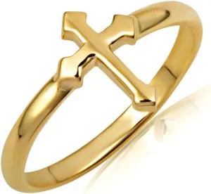 Religious Cross Faith Fine Ring Real Solid 10K Gold