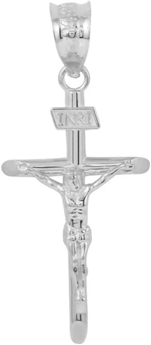 Religious Jewelry by FDJ .925 Sterling Silver 1.18" INRI Crucifix Cross Pendant