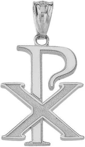 Religious Jewelry Solid 925 Sterling Silver Chi Rho PX XP Christogram Symbol Charm Pendant