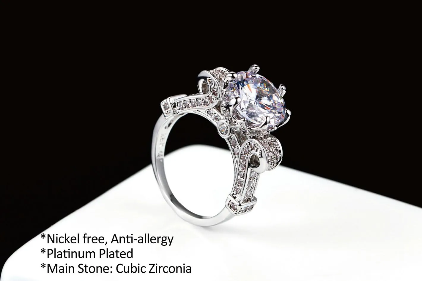 Rings 3CT Clear CZ Diamond Rings for Women Wedding Engagement Jewelry