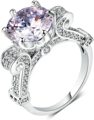 Rings 3CT Clear CZ Diamond Rings for Women Wedding Engagement Jewelry