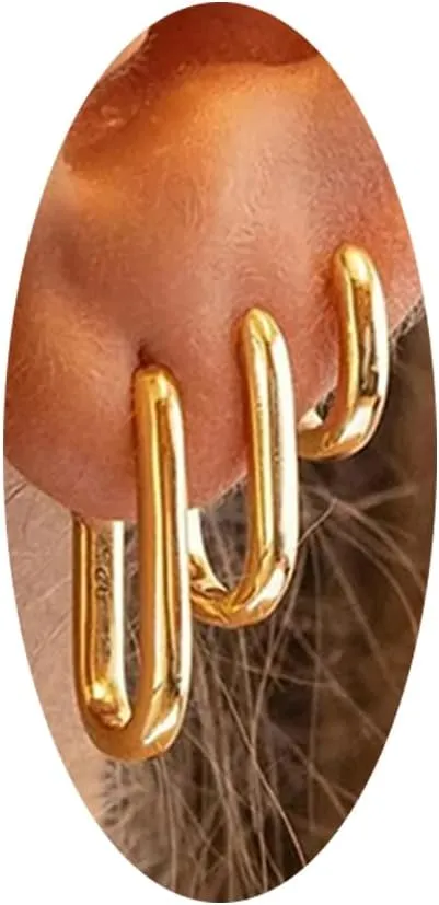 Ritach Sterling Silver Earrings for Women Chunky Silver Square Hoop Earrings Sets Hypoallergenic Geometric Minimalist Rectangle Hoops Jewelry Gifts for Women