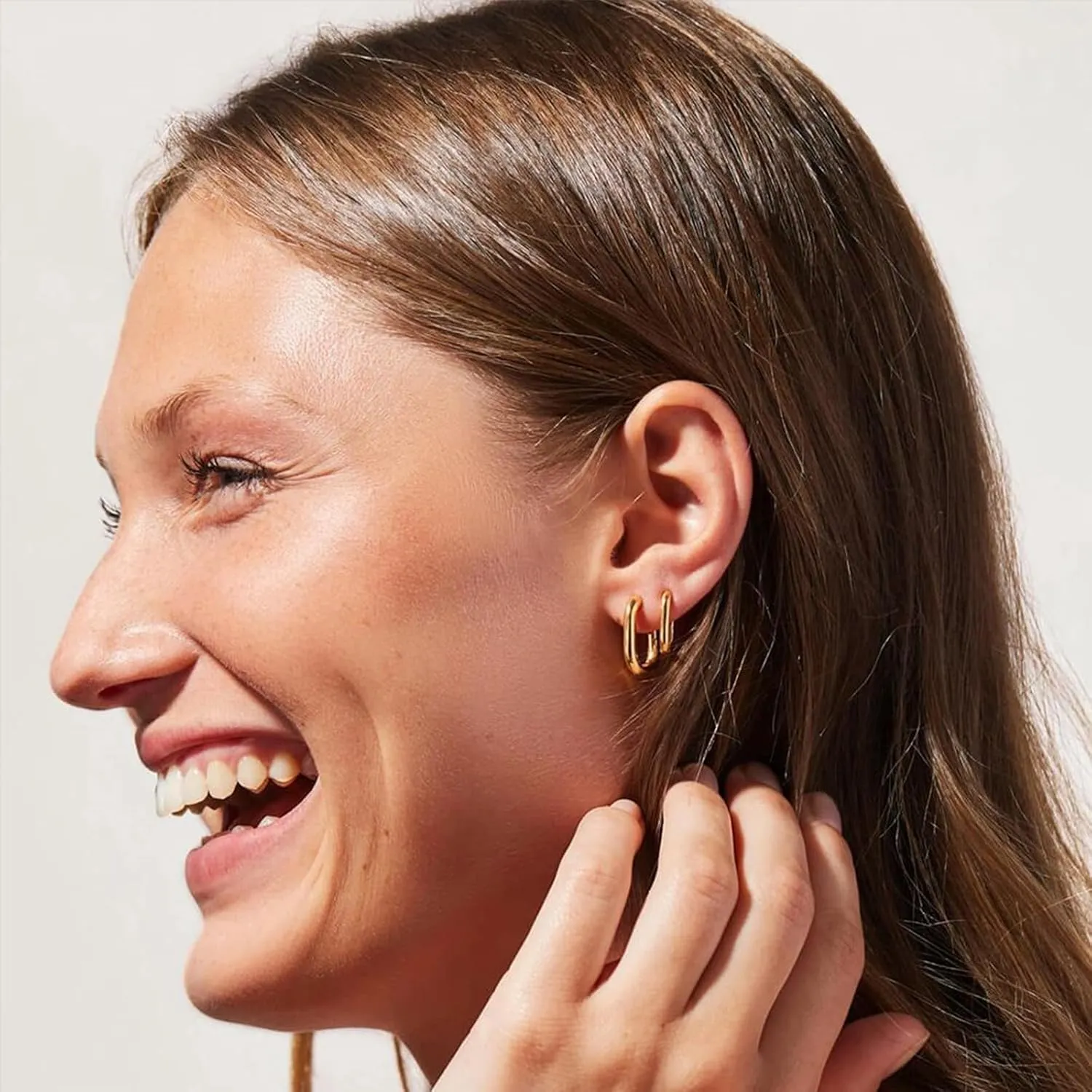 Ritach Sterling Silver Earrings for Women Chunky Silver Square Hoop Earrings Sets Hypoallergenic Geometric Minimalist Rectangle Hoops Jewelry Gifts for Women