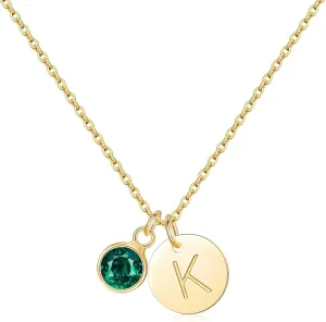 RLMOON Graduation Gifts Initial Birthstone Necklace for Women Gold Initial Necklace 14K Gold Plated Dainty Letter Necklace A-Z Pendant CZ Birthstone Personalized Jewelry Birthday Gift