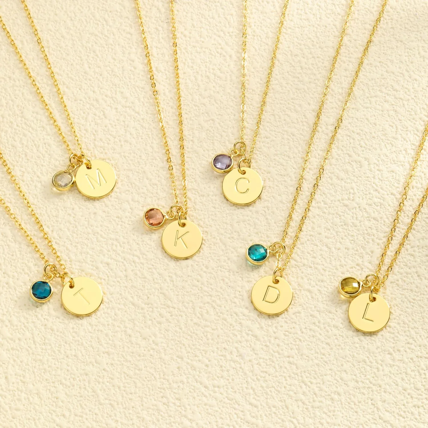RLMOON Graduation Gifts Initial Birthstone Necklace for Women Gold Initial Necklace 14K Gold Plated Dainty Letter Necklace A-Z Pendant CZ Birthstone Personalized Jewelry Birthday Gift